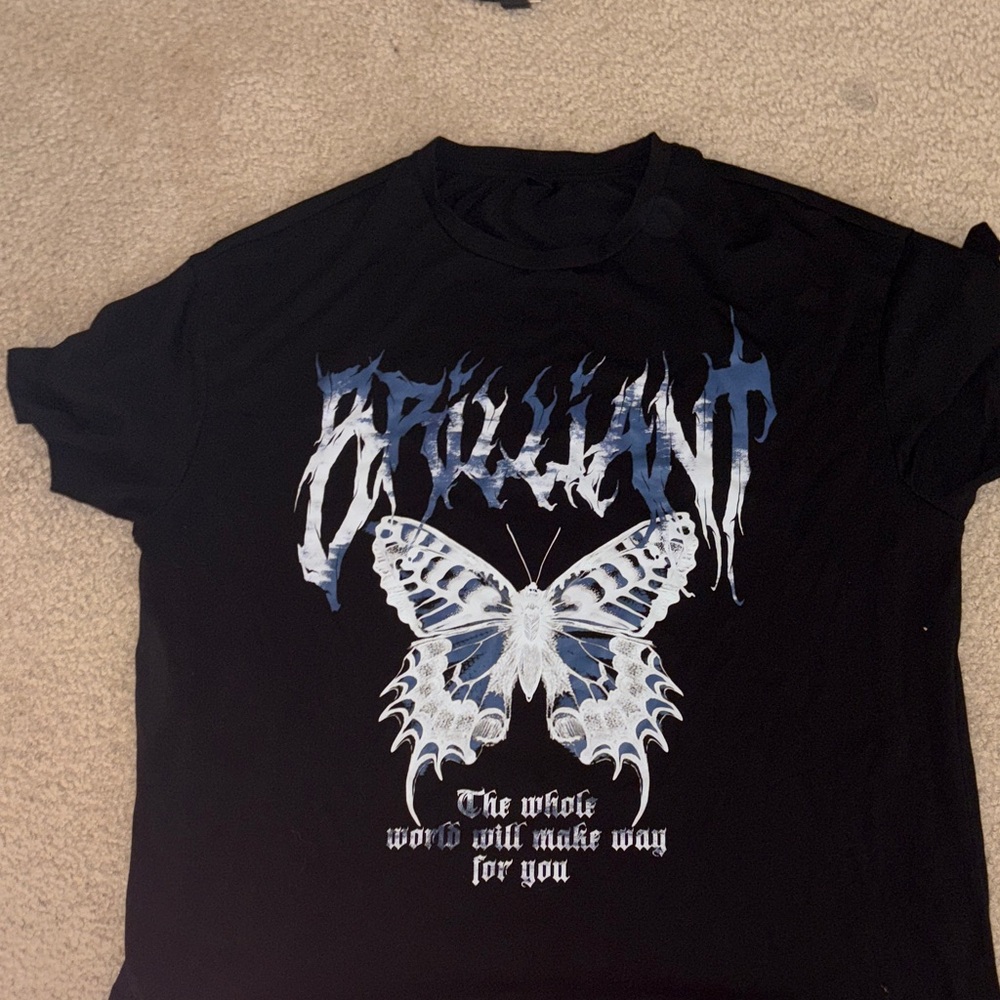 brilliant Black and Blue Graphic Tee